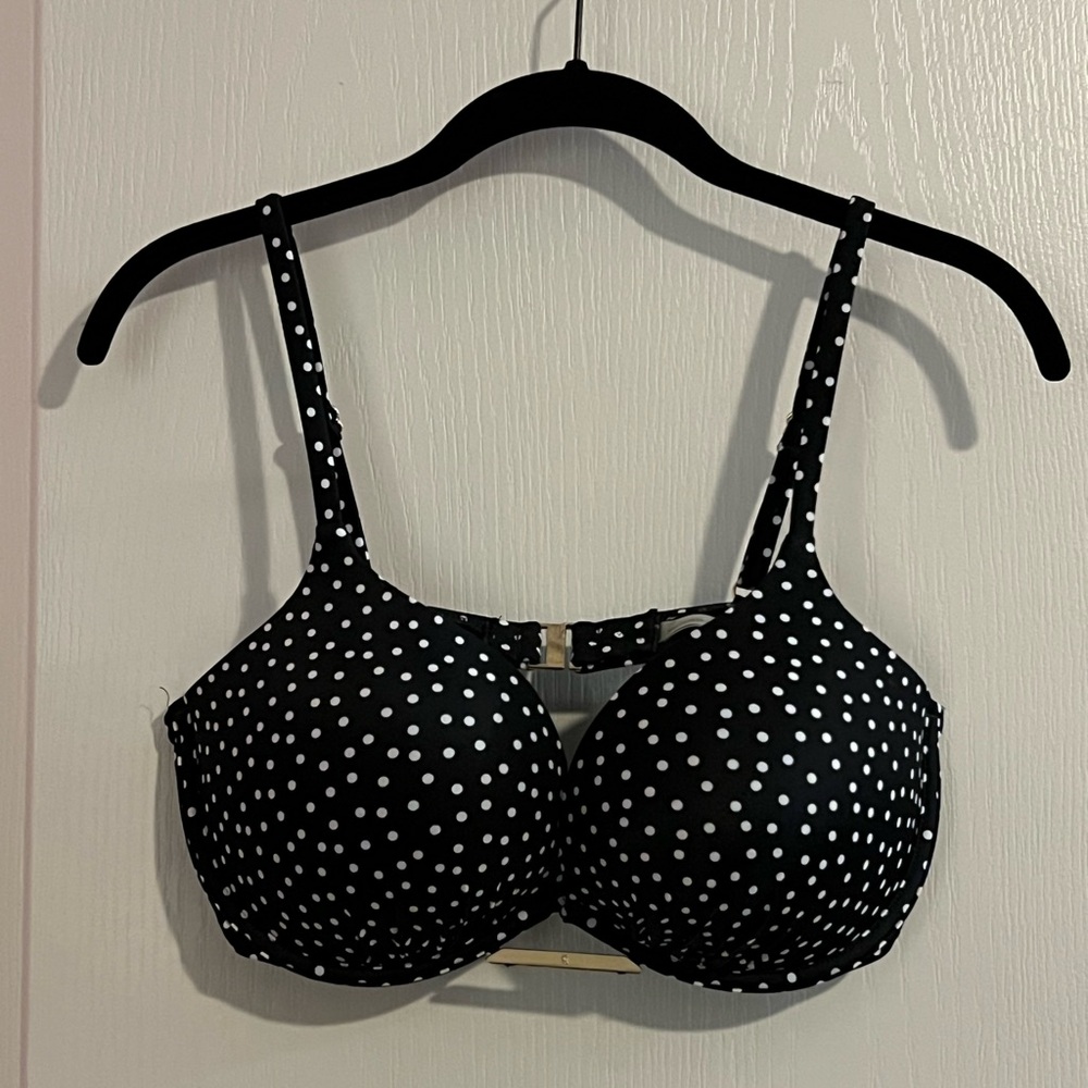 Victoria's Secret Black and White Polka Dot Bikini Top